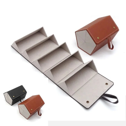 Multiple Glasses Leather Storage Case