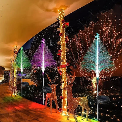 7 Color Changing Solar Christmas Trees Lights