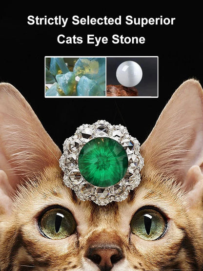 Cat Eye Stone Full Diamond Necklace