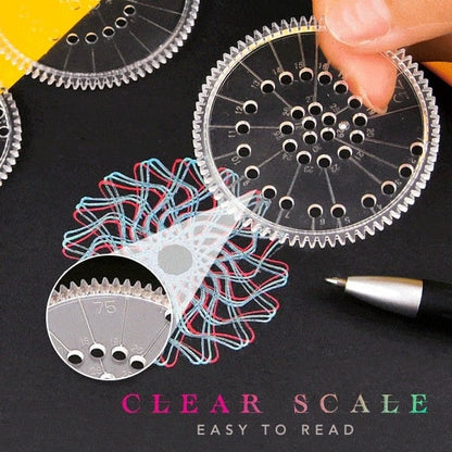 Spiral Art Clear Gear Geometric Ruler