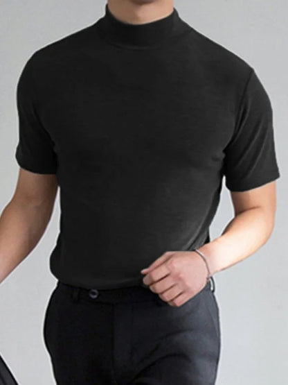 Men's High Neck Slim Fit T-shirt